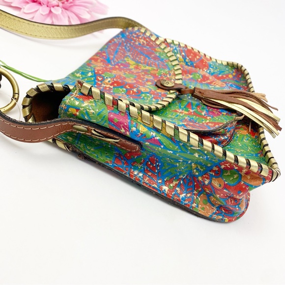 Patricia Nash Beaumont Leather Crossbody Bag Tropicana Summer Festival Tropical - Picture 6 of 16